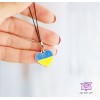 Брелок на телефон Серце України. Колір срібло